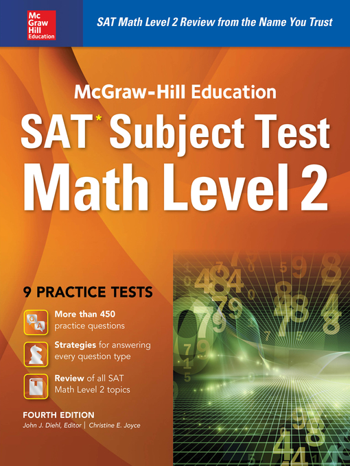 Title details for McGraw-Hill Education SAT Subject Test Math Level 2 4th Ed. by John J. Diehl - Wait list